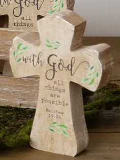 Wooden Inspirational Cross Sitter - 3 Options