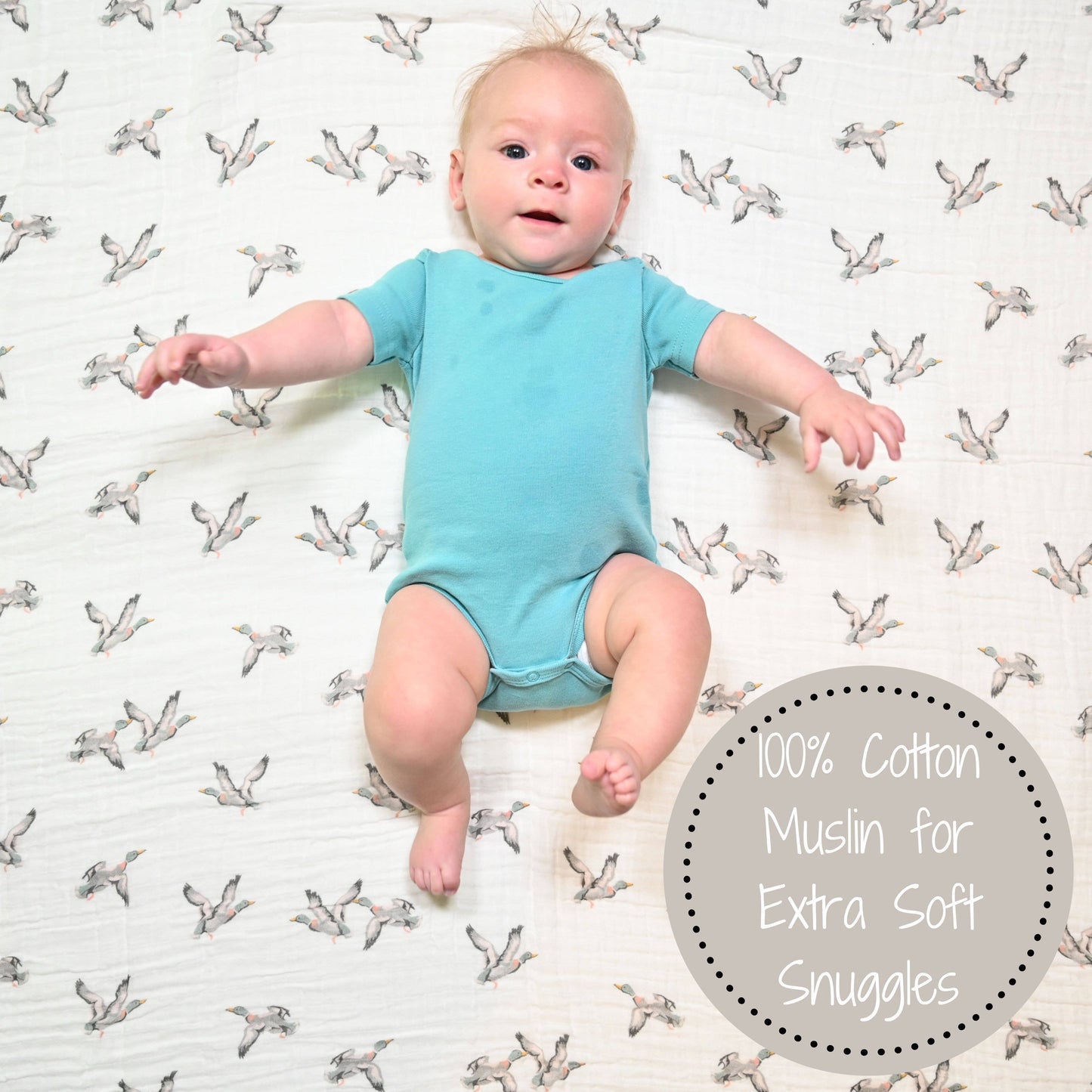 Baby Muslin Swaddle Blanket Quackin Up Mallard Duck