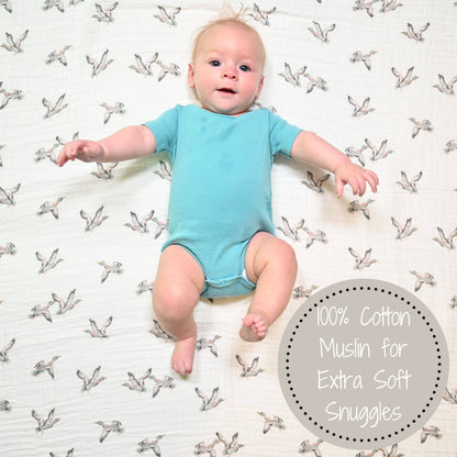 Baby Muslin Swaddle Blanket Quackin Up Mallard Duck