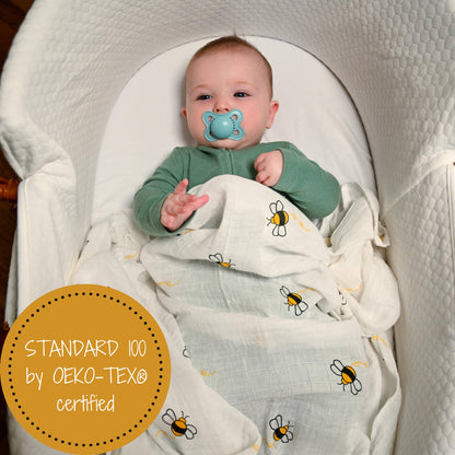 Baby Muslin Swaddle Blanket Bee-utiful Bee Theme
