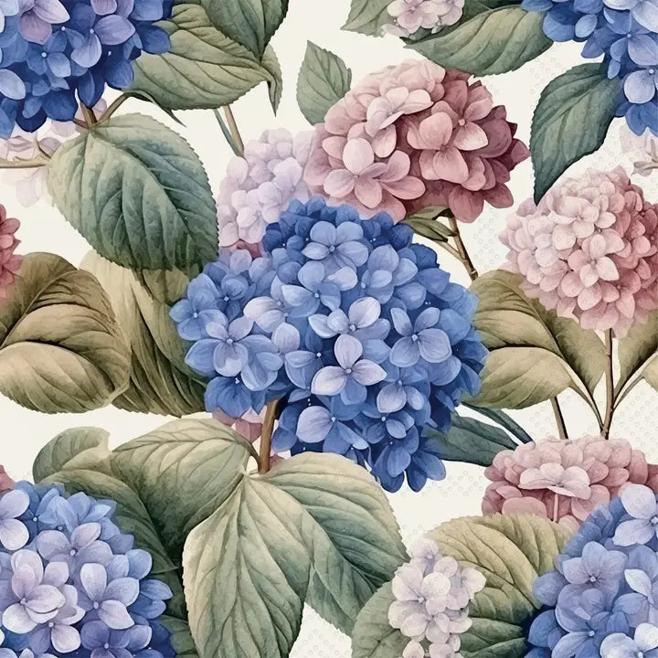 Cocktail Napkins - Painted Hydrangea