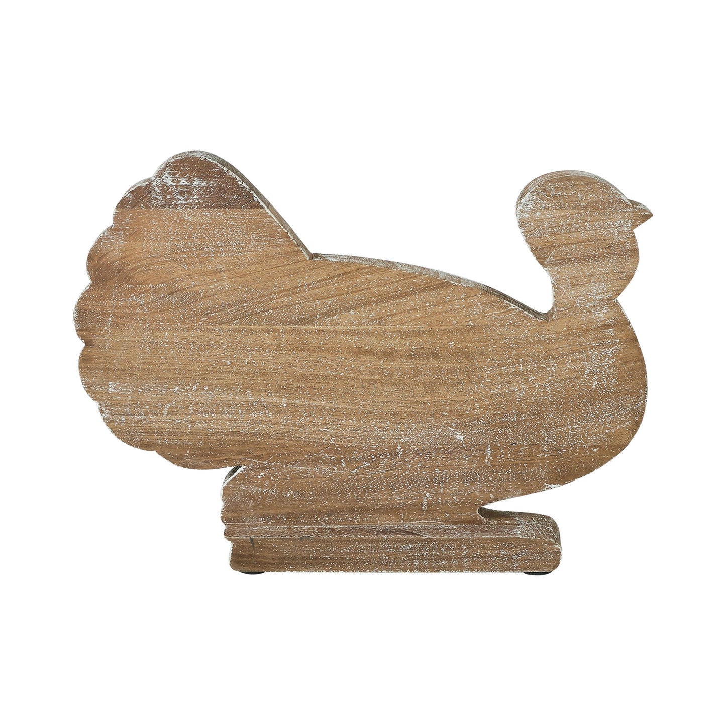Harvest Leaf Carved Wooden Turkey
