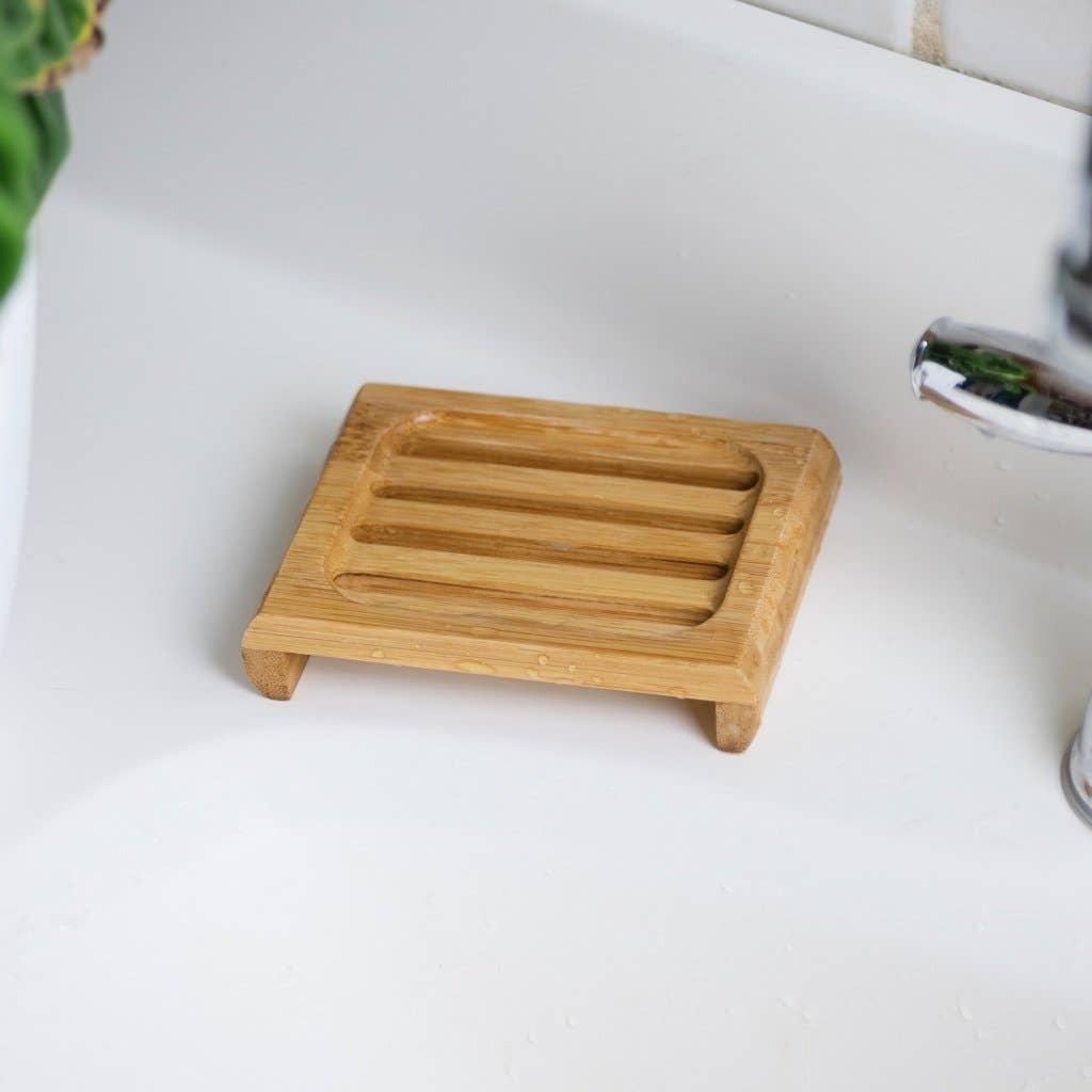 Bamboo Soap Dish with Drain Slots