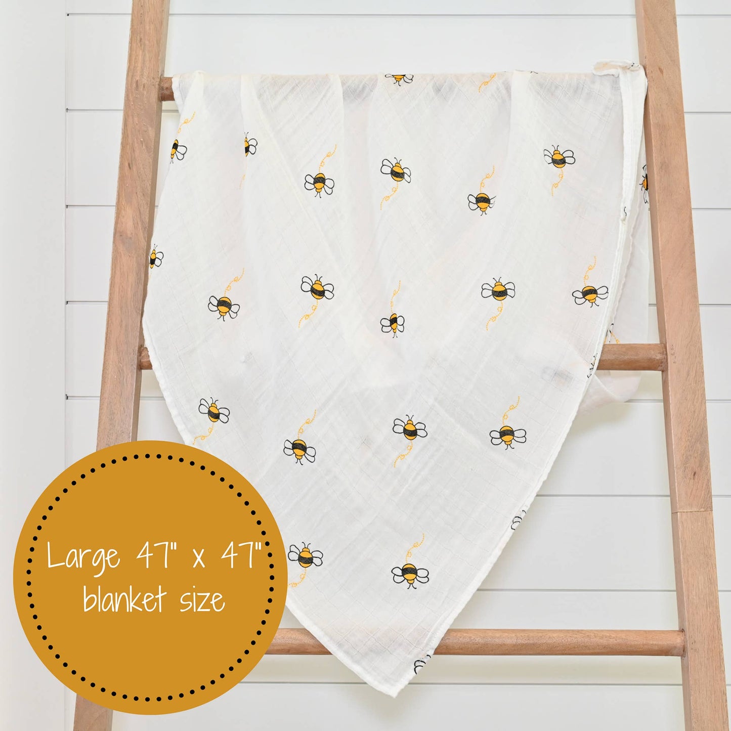 Baby Muslin Swaddle Blanket Bee-utiful Bee Theme