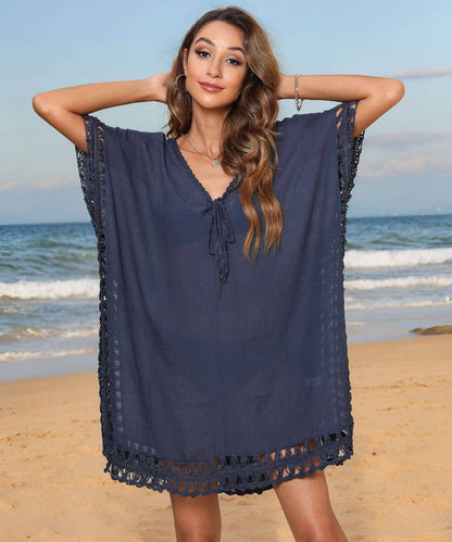 Crochet Trim Kaftan Cover Up - 3 Colors