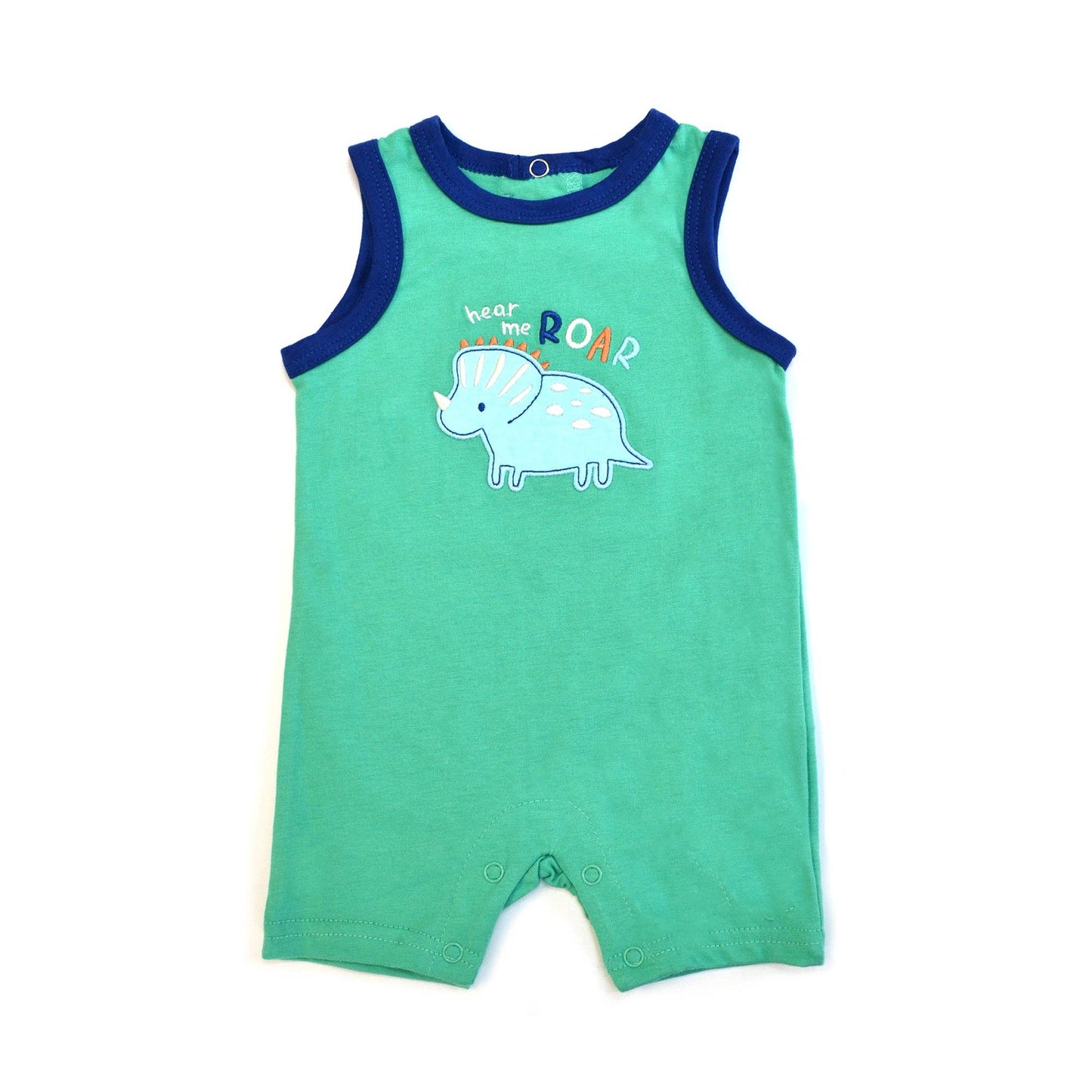 2pcs Set Hear Me Roar Baby Sleeveless Rompers