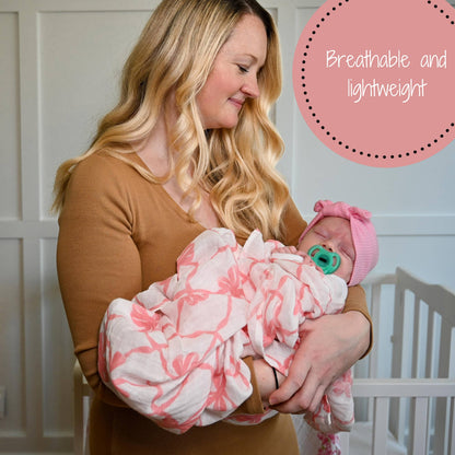 Baby Muslin Swaddle Blanket - Beautiful Bows