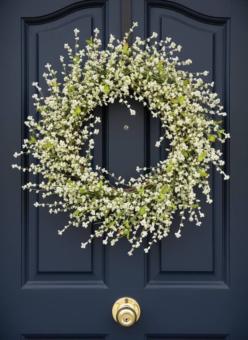 Seeded Bridal Veil Wreath - 24 in