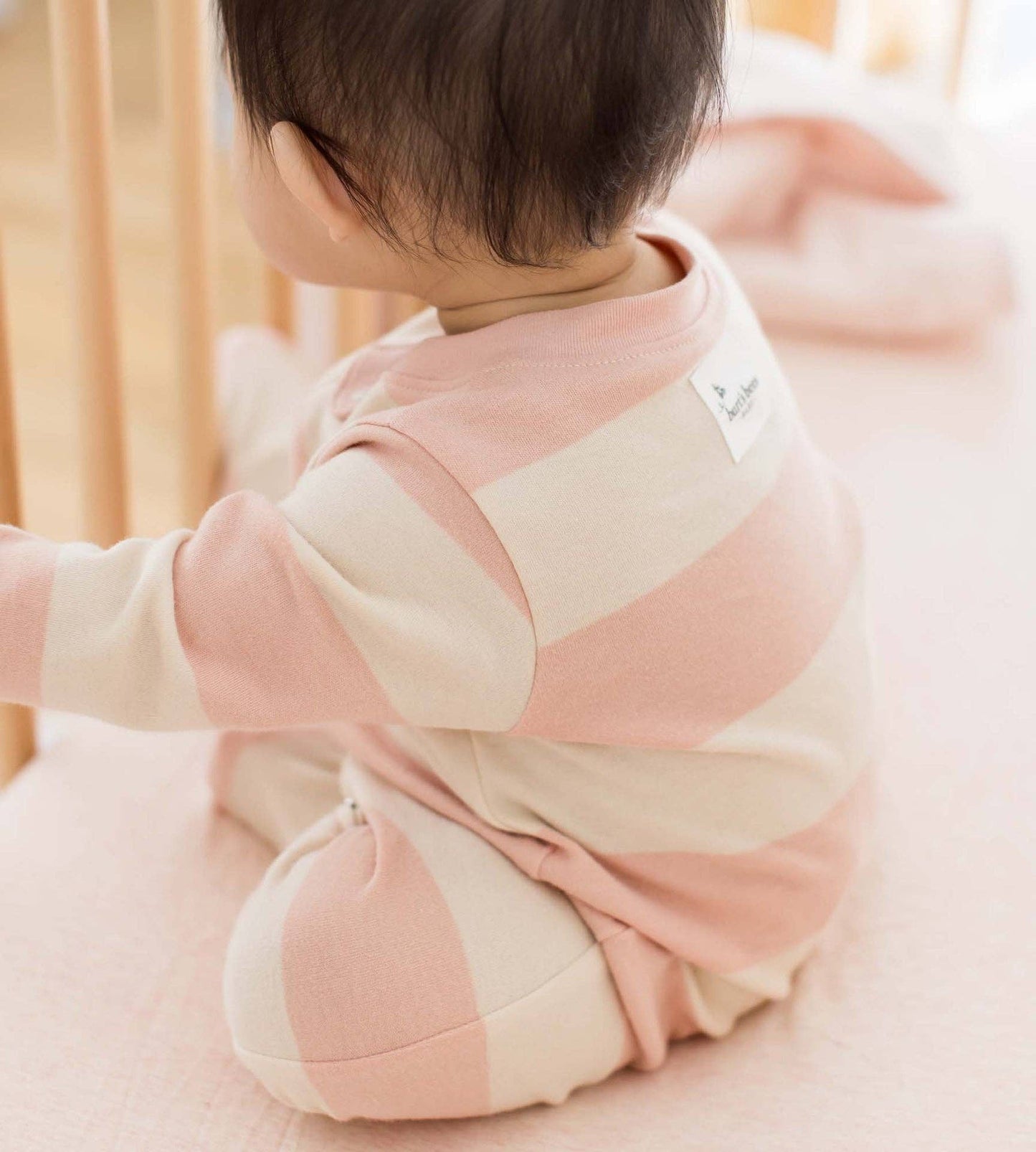 Pink Rugby Stripe Organic Cotton Sleep & Play - Burt's Bees Baby