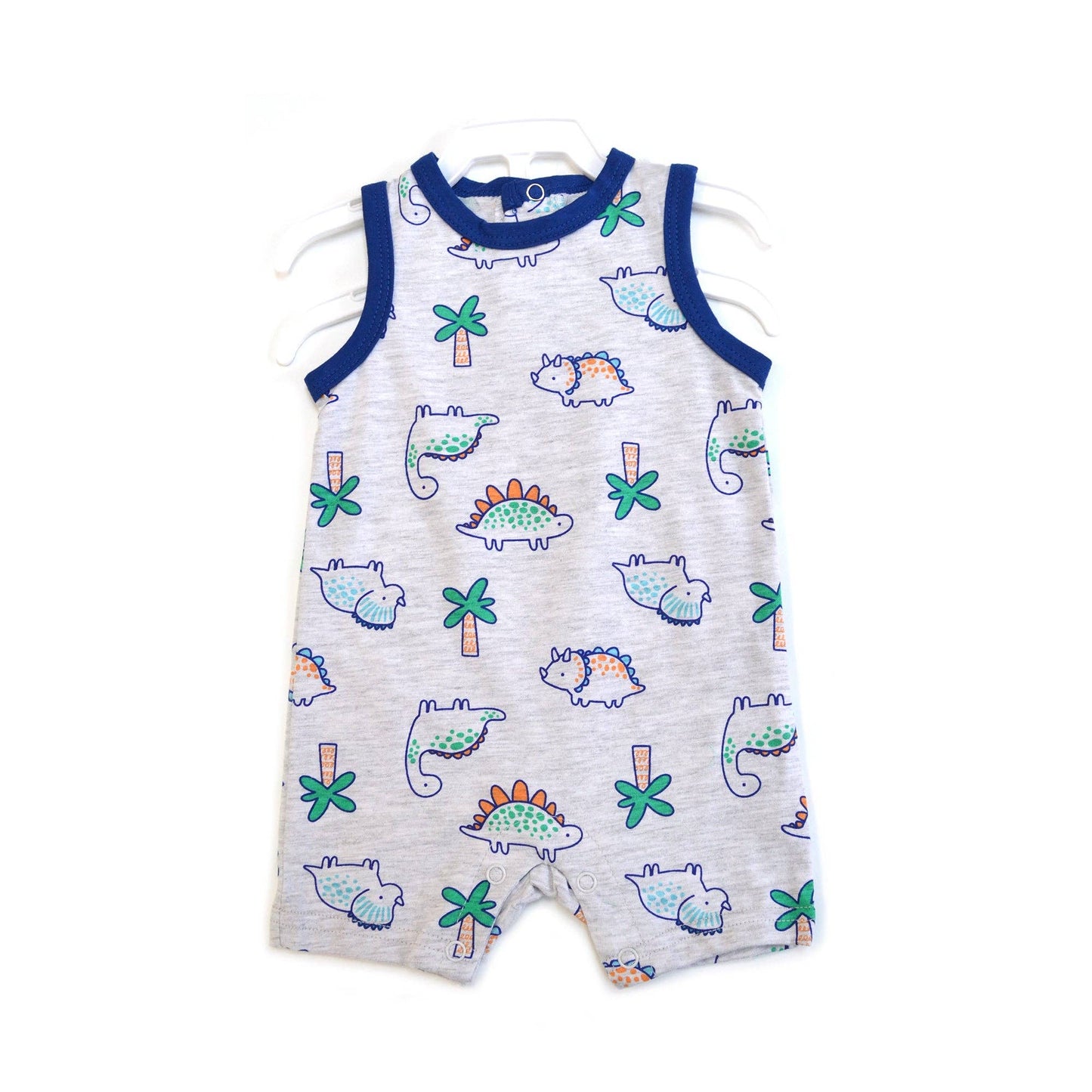 2pcs Set Hear Me Roar Baby Sleeveless Rompers