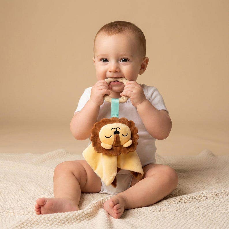 Lennox Lion Lovey - Plush Teething Toy Security Blanket
