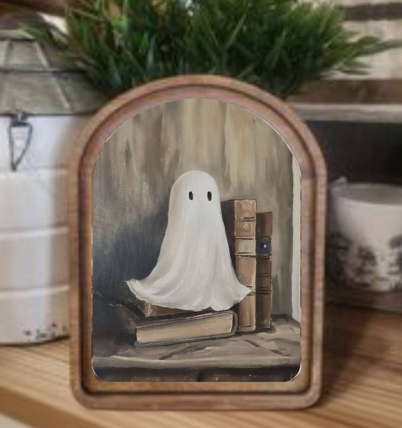 Arch Top Library Ghost Framed Art