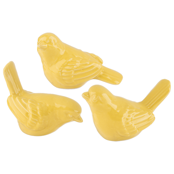 Mini Yellow Decorative Bird - Assorted Poses