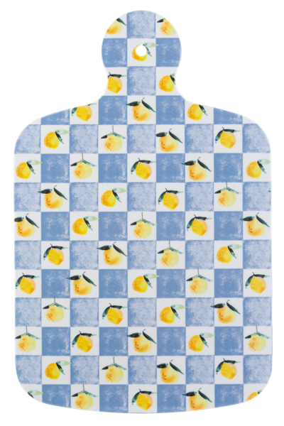 Blue and Yellow Lemon Charcuterie Cutting Board - Melamine