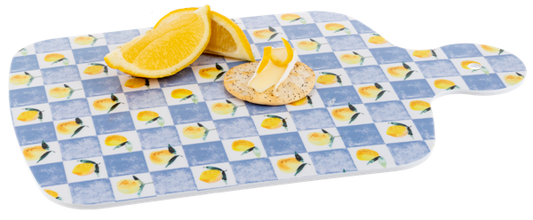 Blue and Yellow Lemon Charcuterie Cutting Board - Melamine