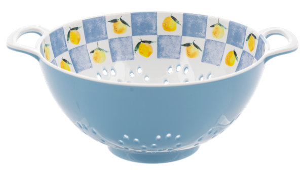 Blue and Yellow Lemon Berry Bowl