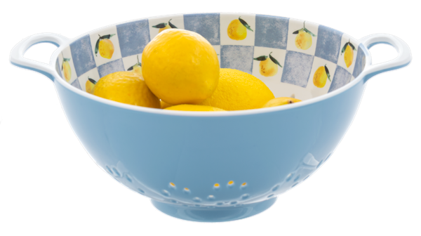 Blue and Yellow Lemon Berry Bowl
