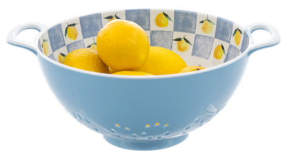 Blue and Yellow Lemon Berry Bowl
