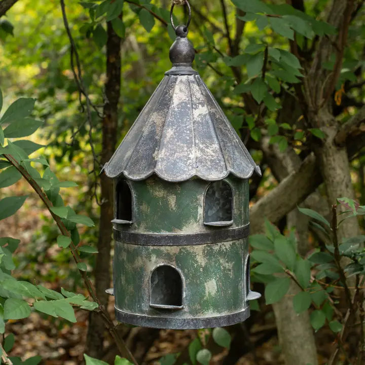 Feathered Friends Hotel -  Metal Birdhouse