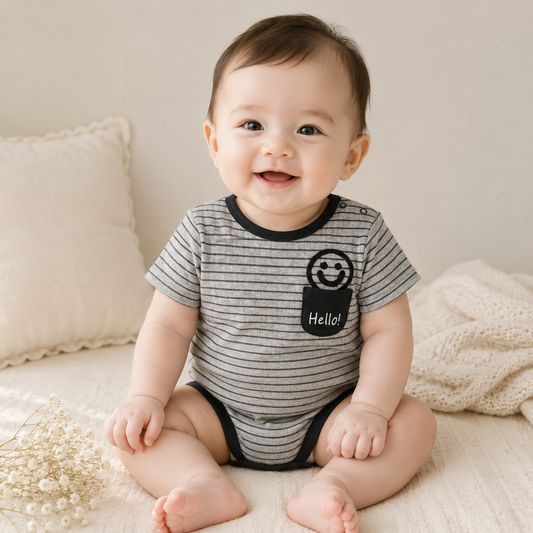 Pack of 3 Smiles and Hello Infant Bodysuits