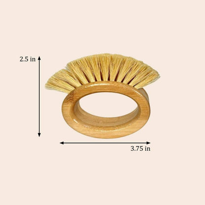 Bamboo Oval Vegetable Cleaning and Scrubbing Brush