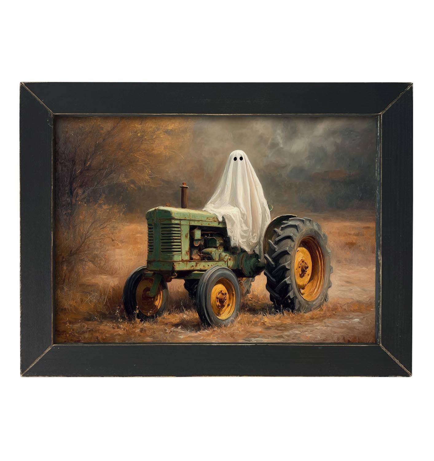 Ghost Green Tractor Framed Art