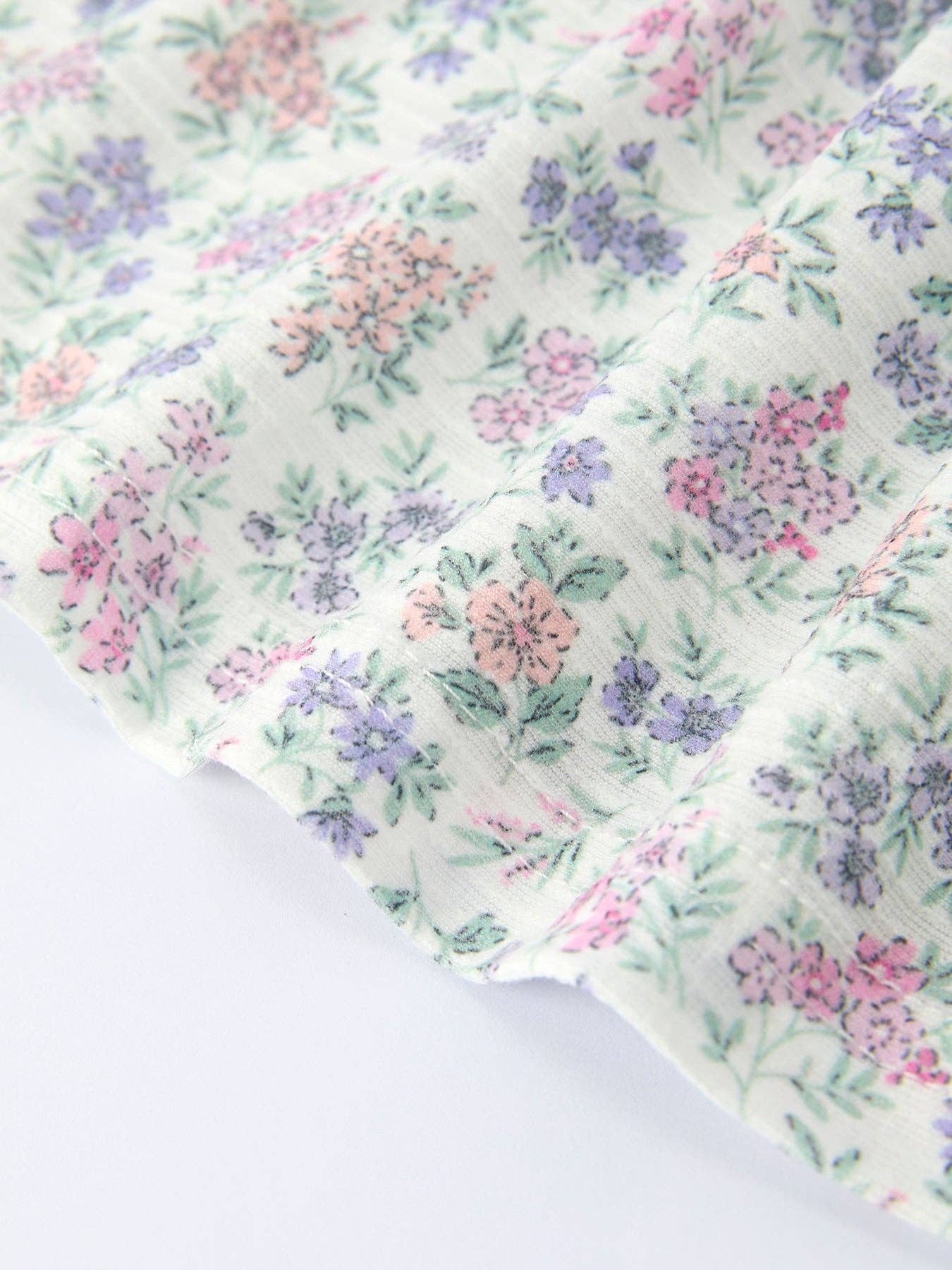 Purple Floral Smocked Embroidery Baby Girls Tank & Bloomers Set