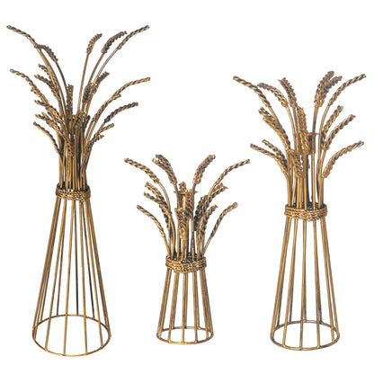 Wheat Taper Holder - Gold Metal