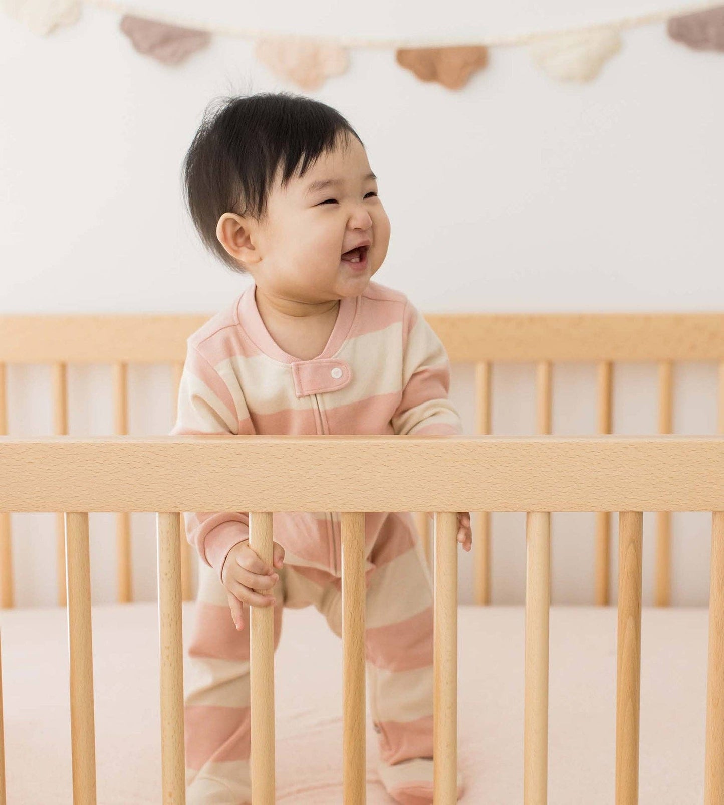 Pink Rugby Stripe Organic Cotton Sleep & Play - Burt's Bees Baby