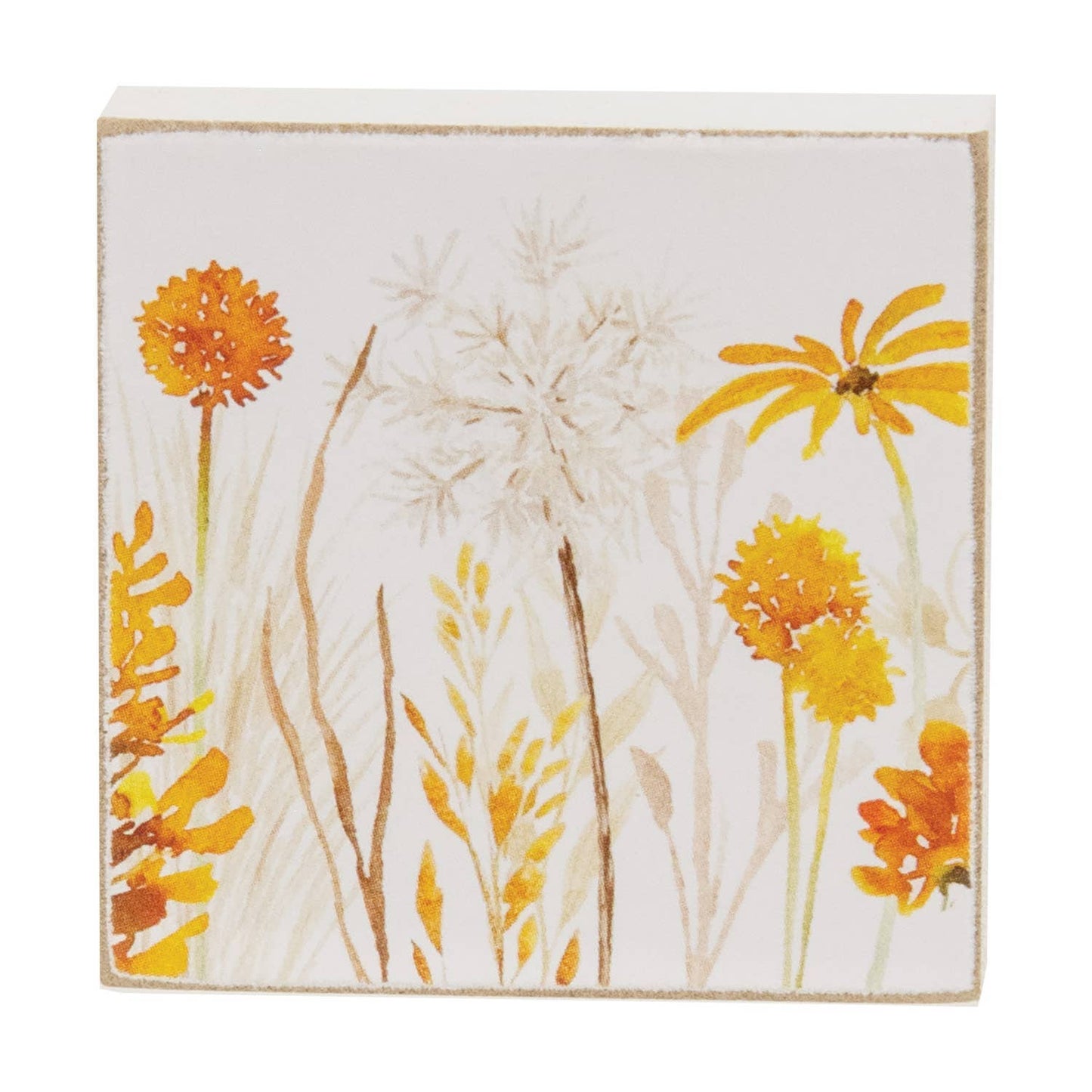 Golden Moments Fall Wildflower Decorative Mini Block - Two Options