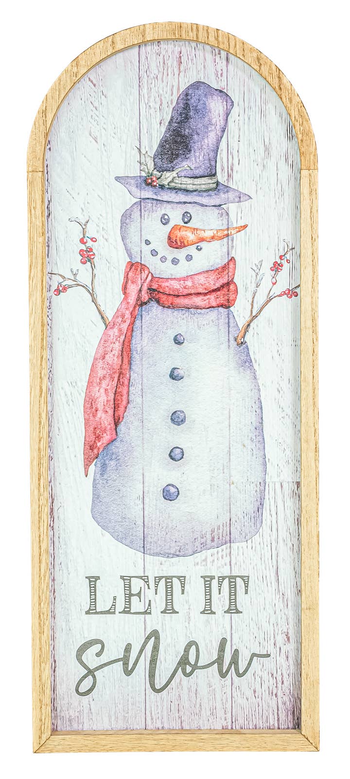 Christmas Snowman Let It Snow Framed Wall Sign