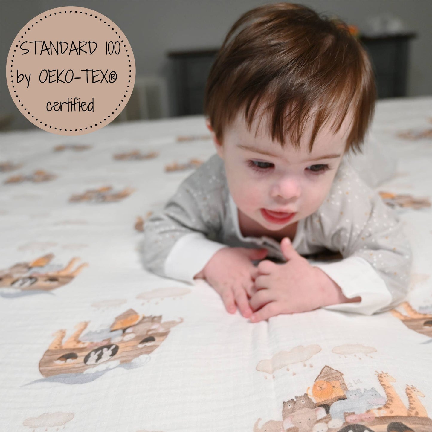 Baby Muslin Swaddle Blanket Noah's Ark