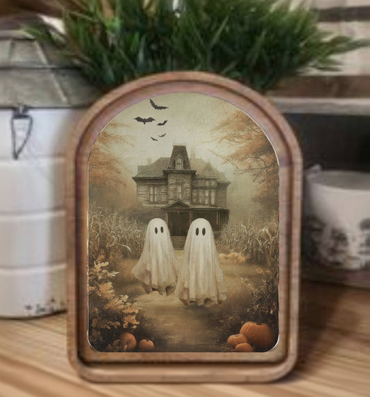 Arch Top Mansion Ghosts Framed Art