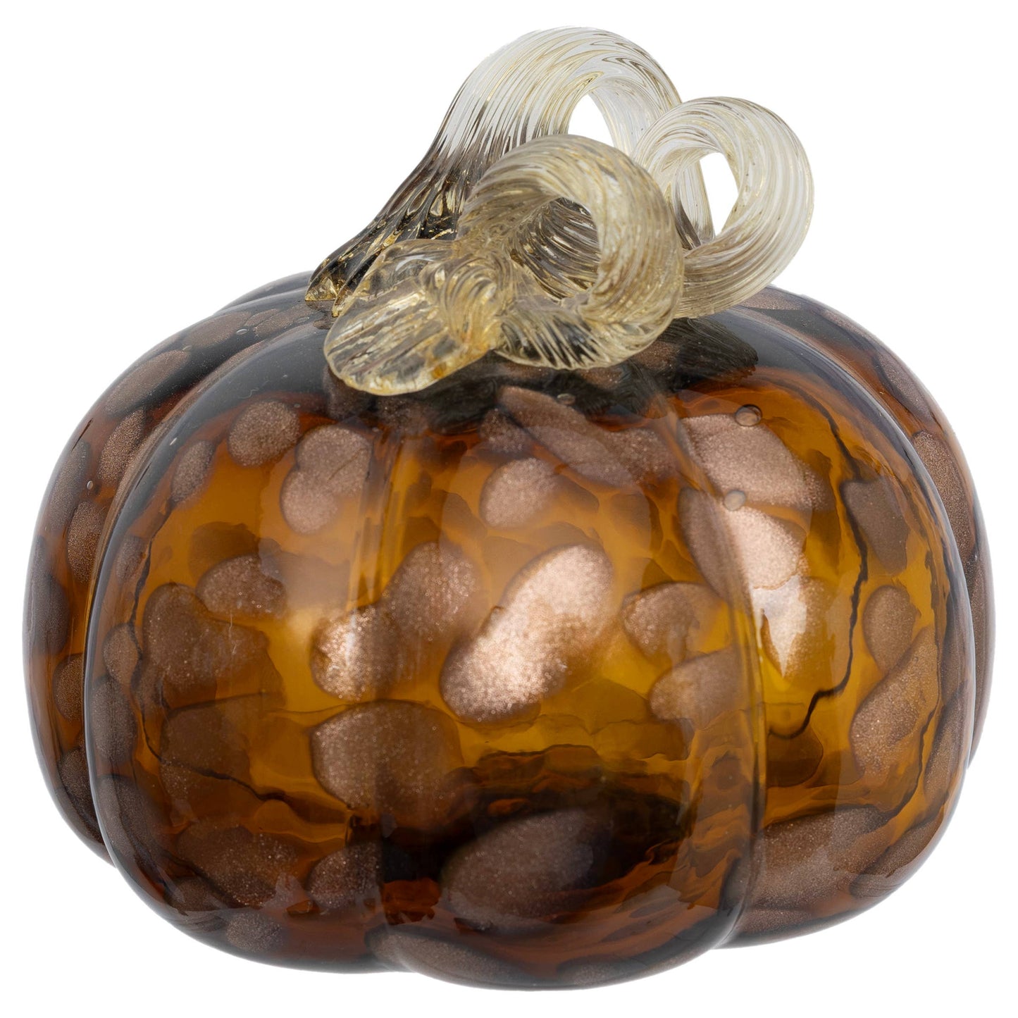 Hues Of Brown Glass Pumpkin