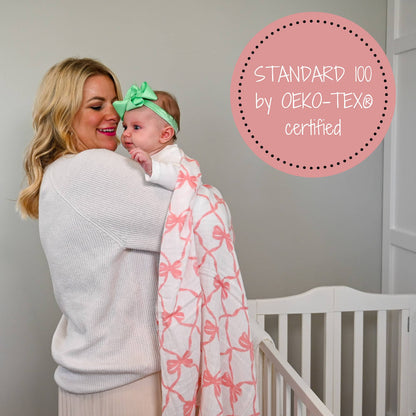 Baby Muslin Swaddle Blanket - Beautiful Bows