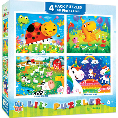 Lil Puzzler 4-Pack 48 Piece Puzzles for Kids