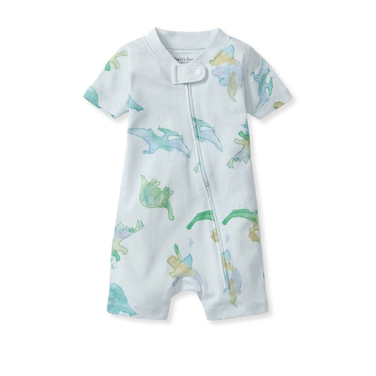 Watercolor Dinos Organic Baby Sleeper Romper - Burt's Bees Baby