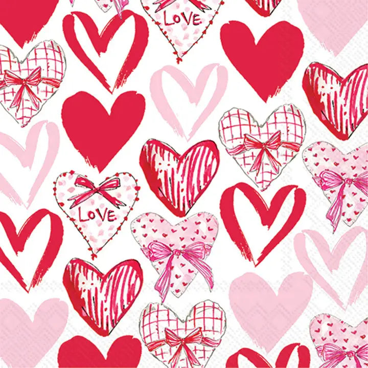 Cocktail Napkins - Valentine Hearts