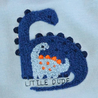 Little Dude Dinosaur Cotton Embroidered Baby Bibs - 5 Pack