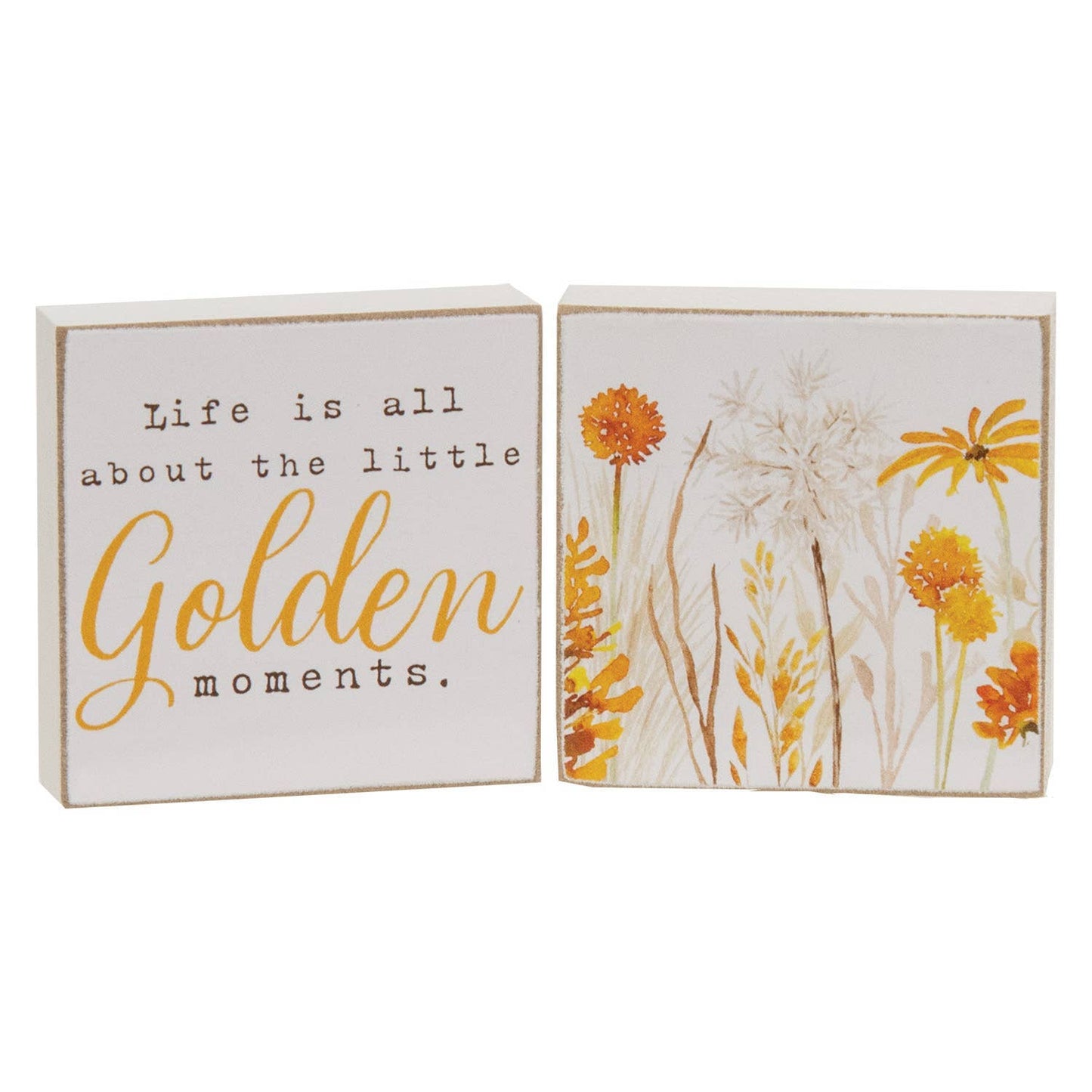 Golden Moments Fall Wildflower Decorative Mini Block - Two Options