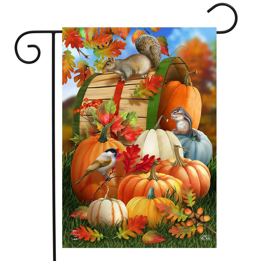 Fall Pumpkin Gathering Garden Flag