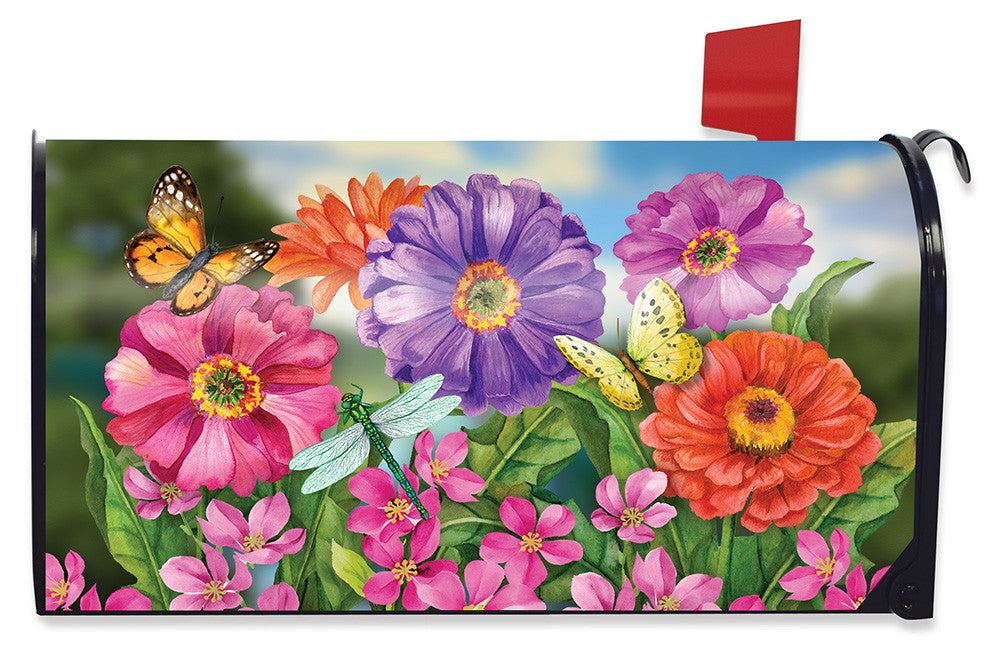 Zinnias in Bloom Mailbox Cover - Oversized