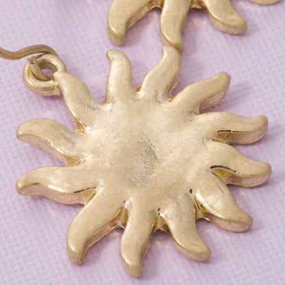 Vintage Metallic Sun Dangle Earrings