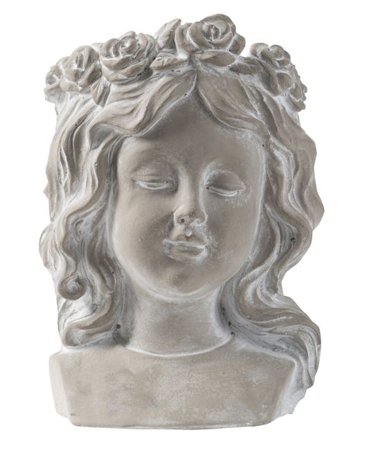 Cement Woman Bust Planter