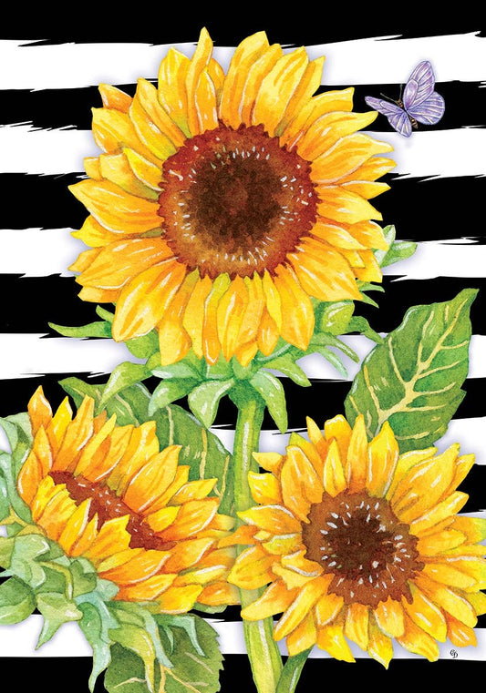 Sunflower Stripes Garden Flag - 12” x 18”