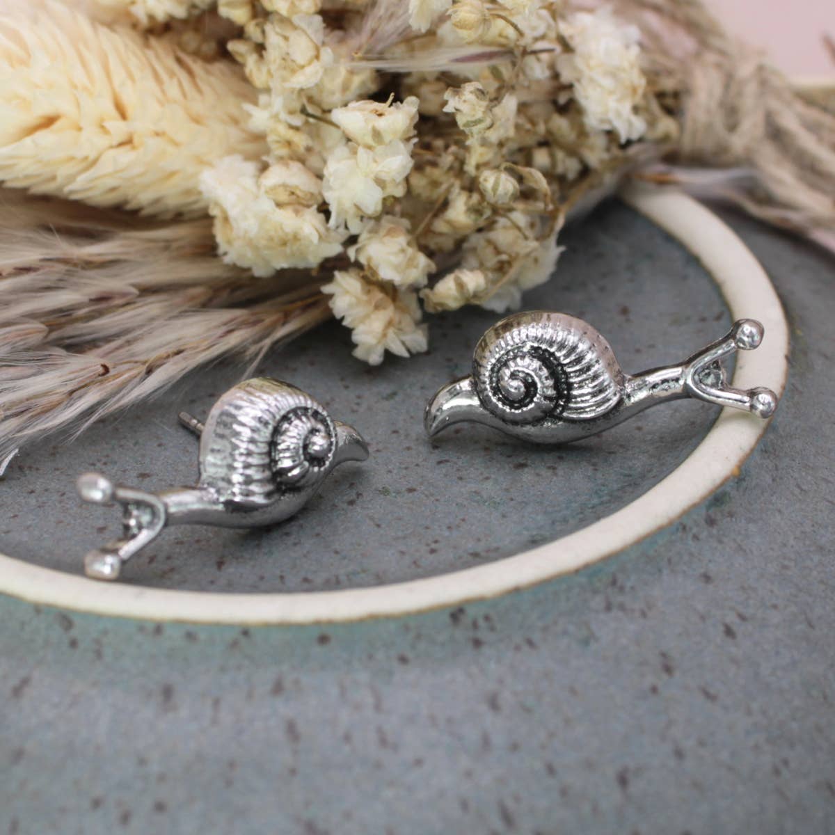 Garden Dweller Snail Stud Post Earrings