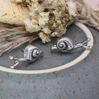 Garden Dweller Snail Stud Post Earrings