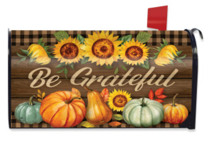 Be Grateful Fall Mailbox Cover - Oversized