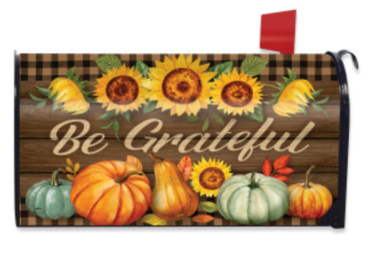 Be Grateful Fall Mailbox Cover - Oversized