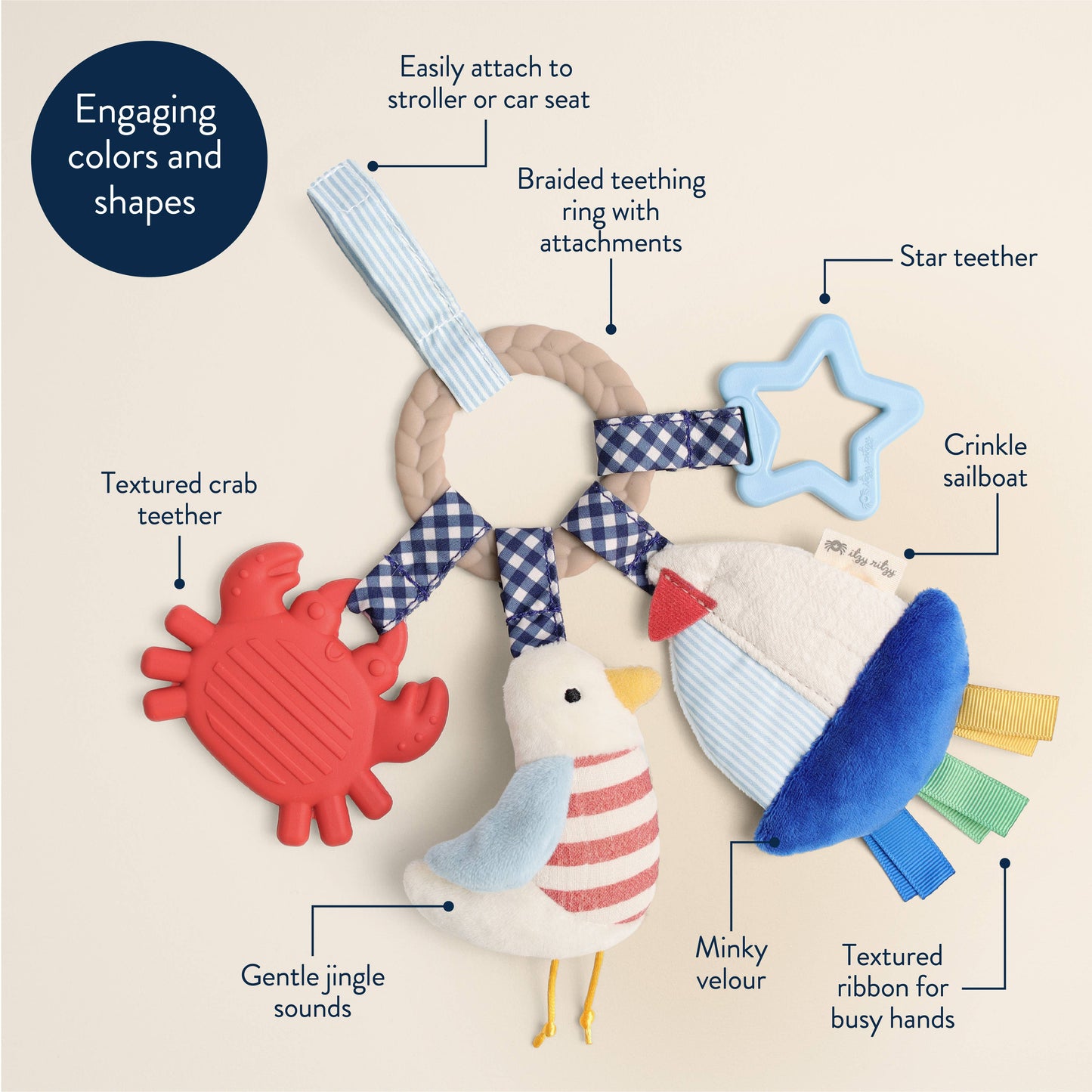 Nautical Bitzy Busy Ring™ - Itzy Ritzy Teether